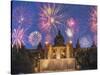 Fireworks, Montjuic, Barcelona, Catalonia, Spain, Europe-Angelo Cavalli-Stretched Canvas