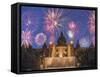 Fireworks, Montjuic, Barcelona, Catalonia, Spain, Europe-Angelo Cavalli-Framed Stretched Canvas