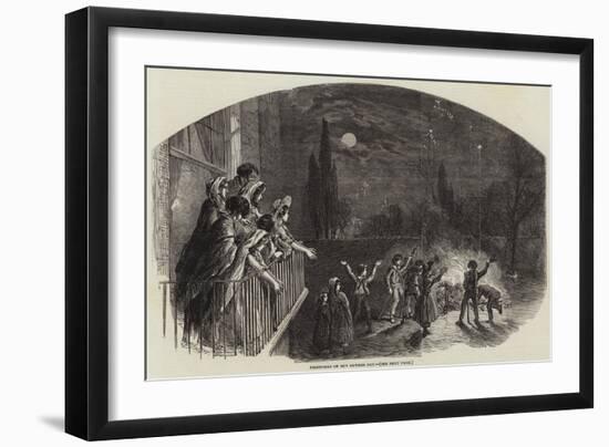 Fireworks on Guy Fawkes Day-null-Framed Giclee Print