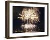 Fireworks on July 4th, at Gasworks Park; Space Needle in Background, Seattle, Washington, USA-Jamie & Judy Wild-Framed Premium Photographic Print