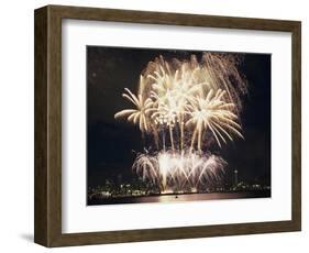 Fireworks on July 4th, at Gasworks Park; Space Needle in Background, Seattle, Washington, USA-Jamie & Judy Wild-Framed Photographic Print