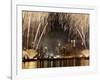 Fireworks on Manhattan, NYC-Michel Setboun-Framed Art Print