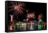 Fireworks on New Year's Eve, Reykjavik, Iceland-null-Framed Stretched Canvas