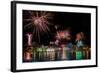 Fireworks on New Year's Eve, Reykjavik, Iceland-null-Framed Photographic Print