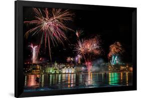 Fireworks on New Year's Eve, Reykjavik, Iceland-null-Framed Photographic Print