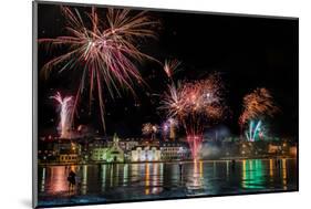 Fireworks on New Year's Eve, Reykjavik, Iceland-null-Mounted Photographic Print