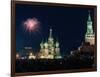 Fireworks on Red Square in Moscow-null-Framed Photographic Print