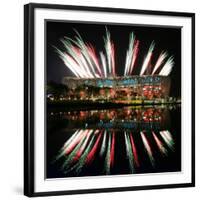 Fireworks over Bird's Nest, 2008 Summer Olympics, Beijing, China-null-Framed Photographic Print