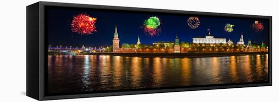 Fireworks over Kremlin in Moscow-Nik_Sorokin-Framed Stretched Canvas