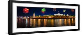 Fireworks over Kremlin in Moscow-Nik_Sorokin-Framed Photographic Print