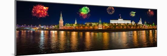 Fireworks over Kremlin in Moscow-Nik_Sorokin-Mounted Photographic Print