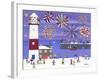 Fireworks over Lighthouse Bay-Gordon Barker-Framed Giclee Print