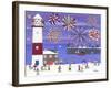 Fireworks over Lighthouse Bay-Gordon Barker-Framed Giclee Print