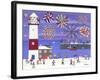 Fireworks over Lighthouse Bay-Gordon Barker-Framed Giclee Print