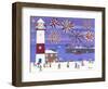 Fireworks over Lighthouse Bay-Gordon Barker-Framed Giclee Print