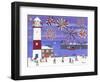 Fireworks over Lighthouse Bay-Gordon Barker-Framed Giclee Print