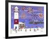 Fireworks over Lighthouse Bay-Gordon Barker-Framed Giclee Print