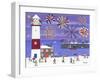 Fireworks over Lighthouse Bay-Gordon Barker-Framed Giclee Print