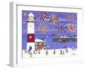 Fireworks over Lighthouse Bay-Gordon Barker-Framed Giclee Print