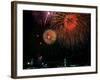 Fireworks Over Rainbow Bridge, Tokyo Bay, Japan-null-Framed Photographic Print