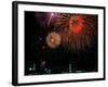 Fireworks Over Rainbow Bridge, Tokyo Bay, Japan-null-Framed Photographic Print