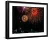 Fireworks Over Rainbow Bridge, Tokyo Bay, Japan-null-Framed Photographic Print