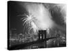 Fireworks over the Brooklyn Bridge-Bettmann-Stretched Canvas