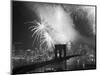 Fireworks over the Brooklyn Bridge-Bettmann-Mounted Photographic Print