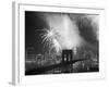 Fireworks over the Brooklyn Bridge-Bettmann-Framed Photographic Print