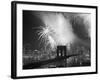 Fireworks over the Brooklyn Bridge-Bettmann-Framed Photographic Print