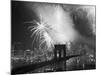 Fireworks over the Brooklyn Bridge-Bettmann-Mounted Photographic Print