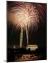 Fireworks Over the Capitol, the Washington Monument, and the Lincoln Memorial-null-Mounted Photographic Print