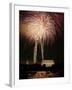 Fireworks Over the Capitol, the Washington Monument, and the Lincoln Memorial-null-Framed Photographic Print