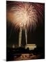 Fireworks Over the Capitol, the Washington Monument, and the Lincoln Memorial-null-Mounted Photographic Print