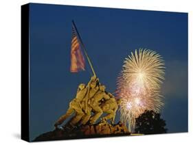 Fireworks over the Iwo Jima Memorial for Independence Day Celebrations, Arlington, Virginia, USA-Hodson Jonathan-Stretched Canvas