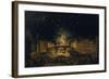 Fireworks over the Ponte alla Carraia, Florence in celebration of the feast of St. John the Baptist-Giovanni Signorini-Framed Giclee Print