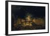 Fireworks over the Ponte alla Carraia, Florence in celebration of the feast of St. John the Baptist-Giovanni Signorini-Framed Giclee Print