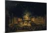 Fireworks over the Ponte alla Carraia, Florence in celebration of the feast of St. John the Baptist-Giovanni Signorini-Mounted Giclee Print