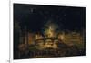 Fireworks over the Ponte alla Carraia, Florence in celebration of the feast of St. John the Baptist-Giovanni Signorini-Framed Giclee Print