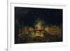 Fireworks over the Ponte alla Carraia, Florence in celebration of the feast of St. John the Baptist-Giovanni Signorini-Framed Giclee Print