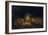 Fireworks over the Ponte alla Carraia, Florence in celebration of the feast of St. John the Baptist-Giovanni Signorini-Framed Giclee Print