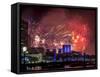 Fireworks over the South Bank, London, England, United Kingdom-Charles Bowman-Framed Stretched Canvas