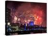 Fireworks over the South Bank, London, England, United Kingdom-Charles Bowman-Stretched Canvas