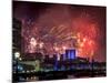 Fireworks over the South Bank, London, England, United Kingdom-Charles Bowman-Mounted Photographic Print