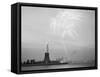 Fireworks over the Statue of Liberty-null-Framed Stretched Canvas