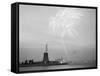 Fireworks over the Statue of Liberty-null-Framed Stretched Canvas