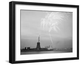 Fireworks over the Statue of Liberty-null-Framed Photographic Print