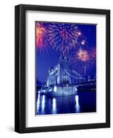 Fireworks Over the Tower Bridge, London, Great Britain, UK-Jim Zuckerman-Framed Photographic Print