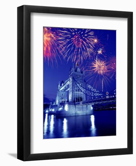 Fireworks Over the Tower Bridge, London, Great Britain, UK-Jim Zuckerman-Framed Photographic Print