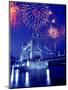 Fireworks Over the Tower Bridge, London, Great Britain, UK-Jim Zuckerman-Mounted Photographic Print
